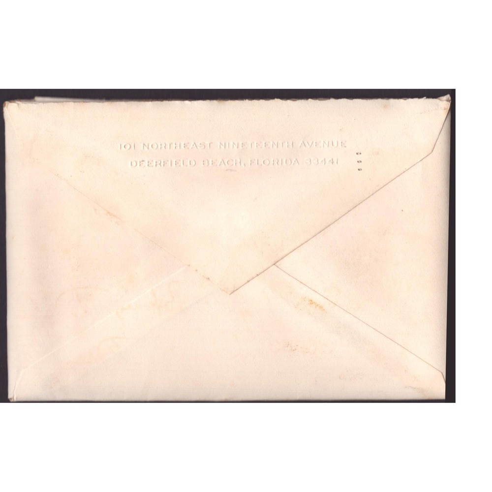 Vintage 1967 Deerfield Beach FL Postmarked Envelope 5c Christmas Stamp Madonna - Picture 2 of 2